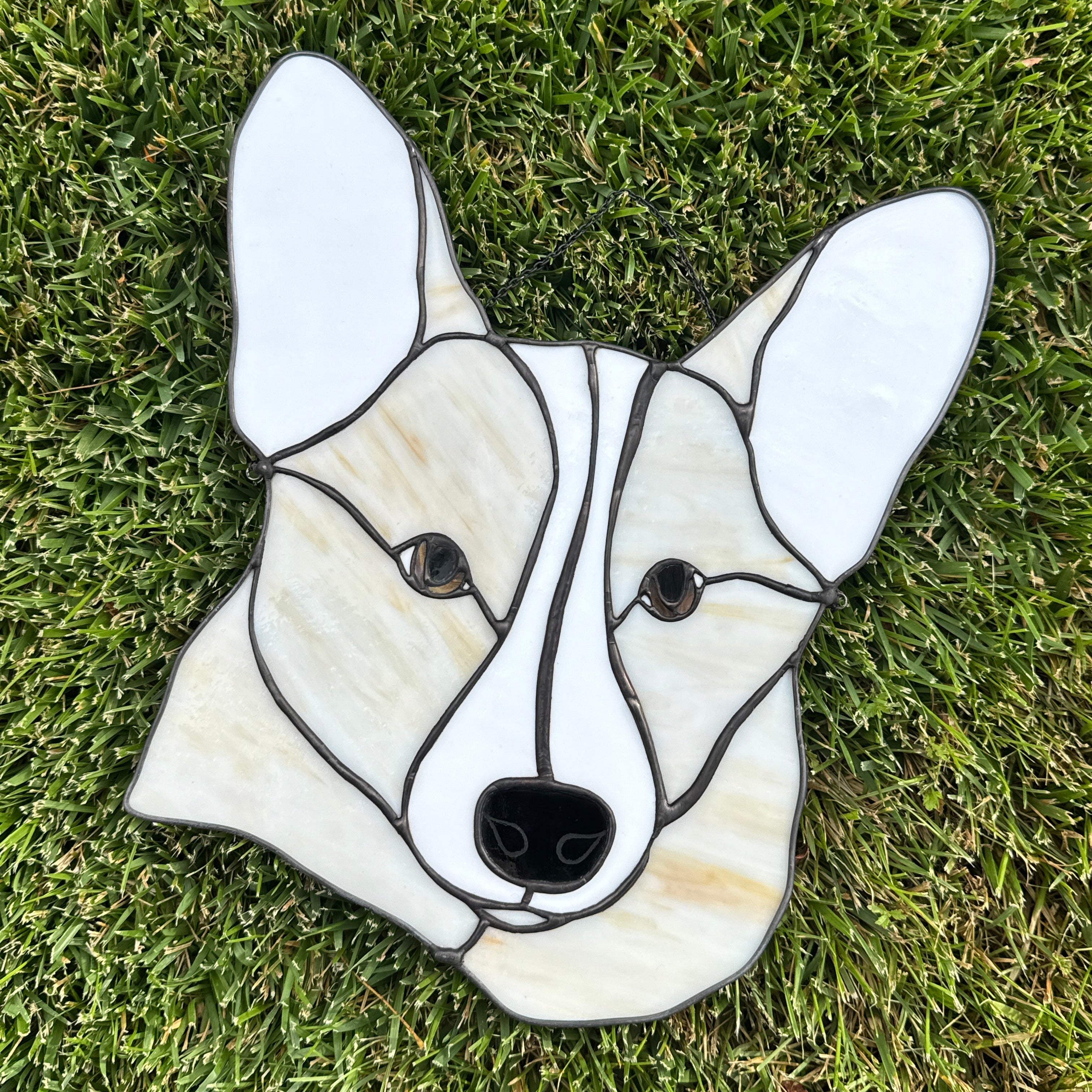Corgi Stained Glass Art