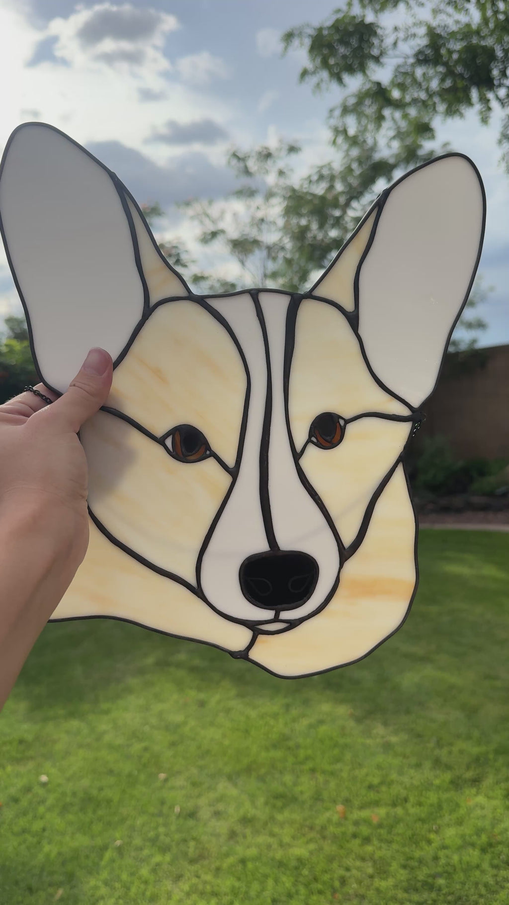 Corgi Stained Glass Art