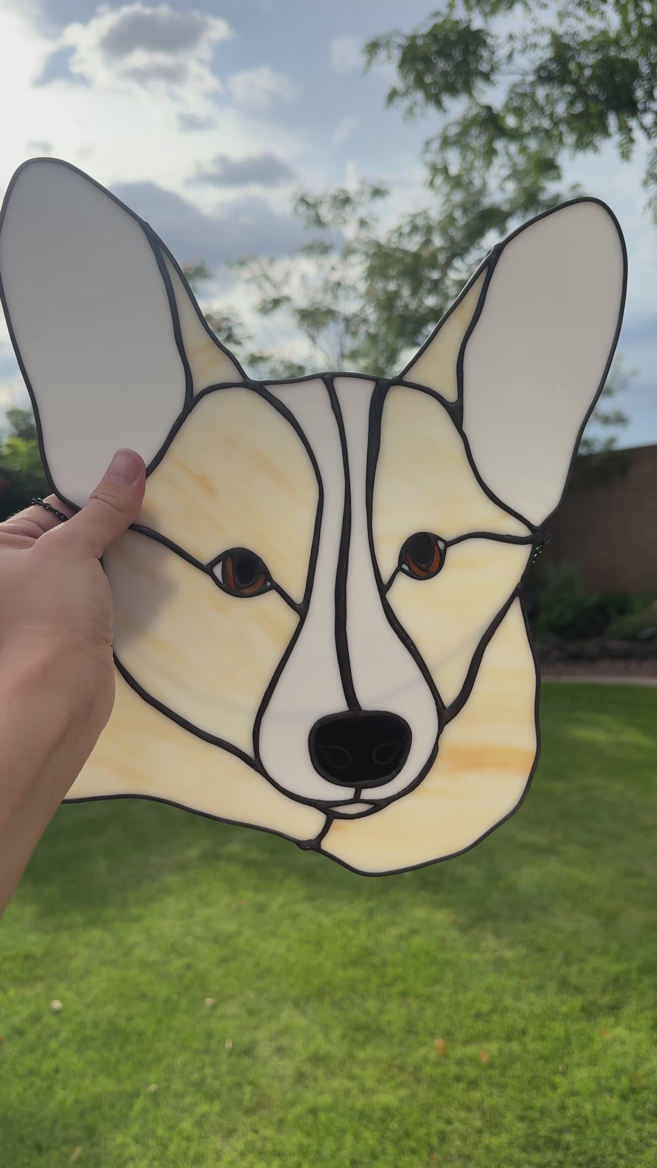 Corgi Stained Glass Art